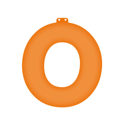 Oranje opblaasbare letter O