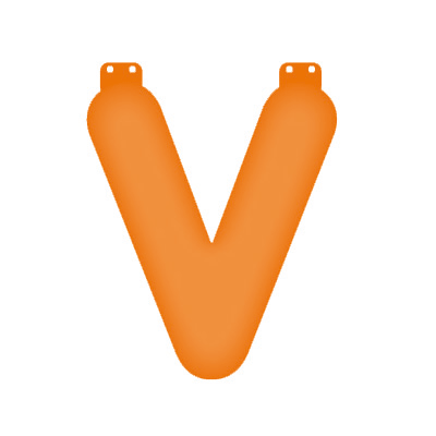 Oranje opblaasbare letter V