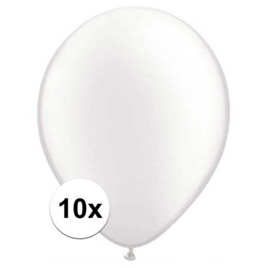 Qualatex parel witte ballonnen 10 stuks