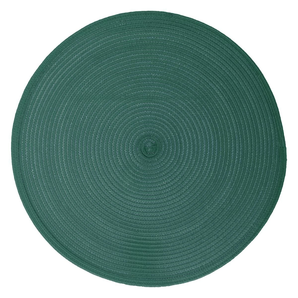 Ronde placemat gevlochten kunststof emerald groen 38 cm