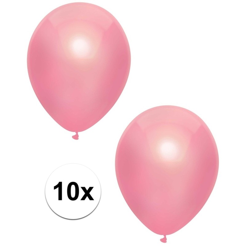 Roze metallic ballonnen 30 cm 10 stuks