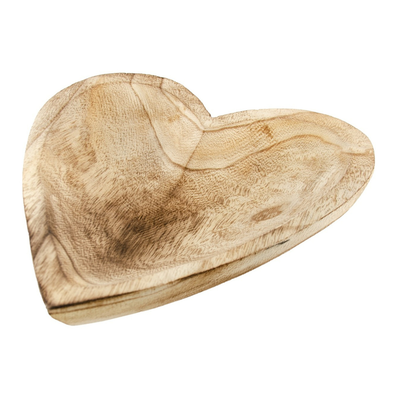 Serveerplank-dienblad hartvorm hout beige B25 x H4 cm