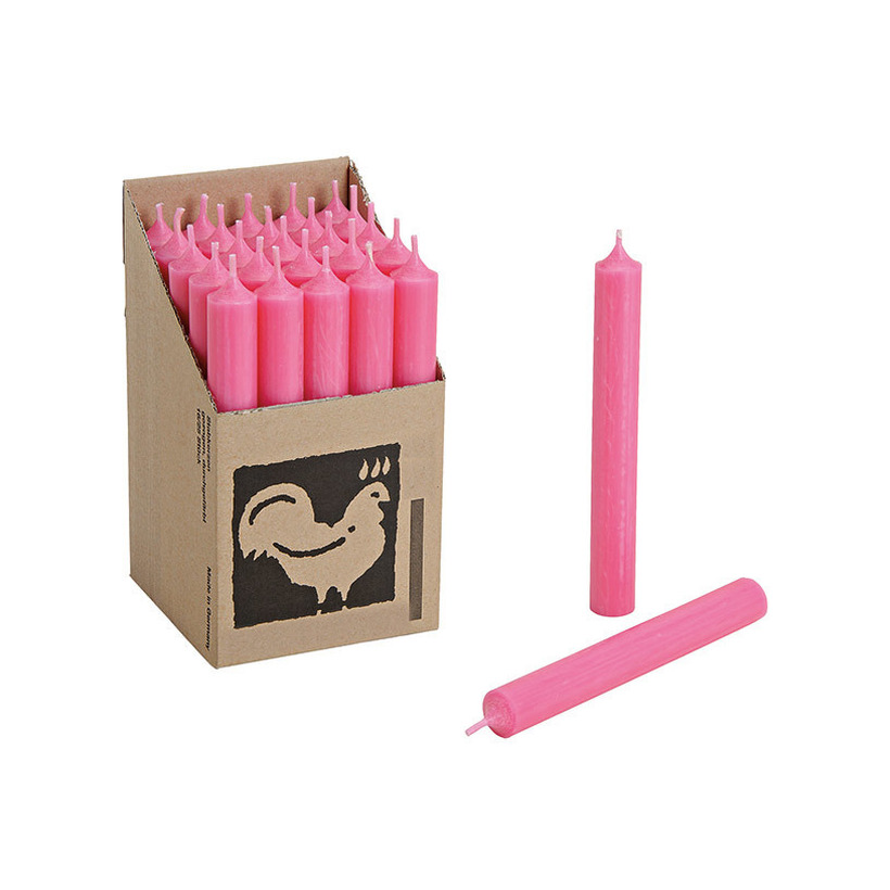Set van 25x roze kaarsen-dinerkaarsen 18 cm 7-8 branduren