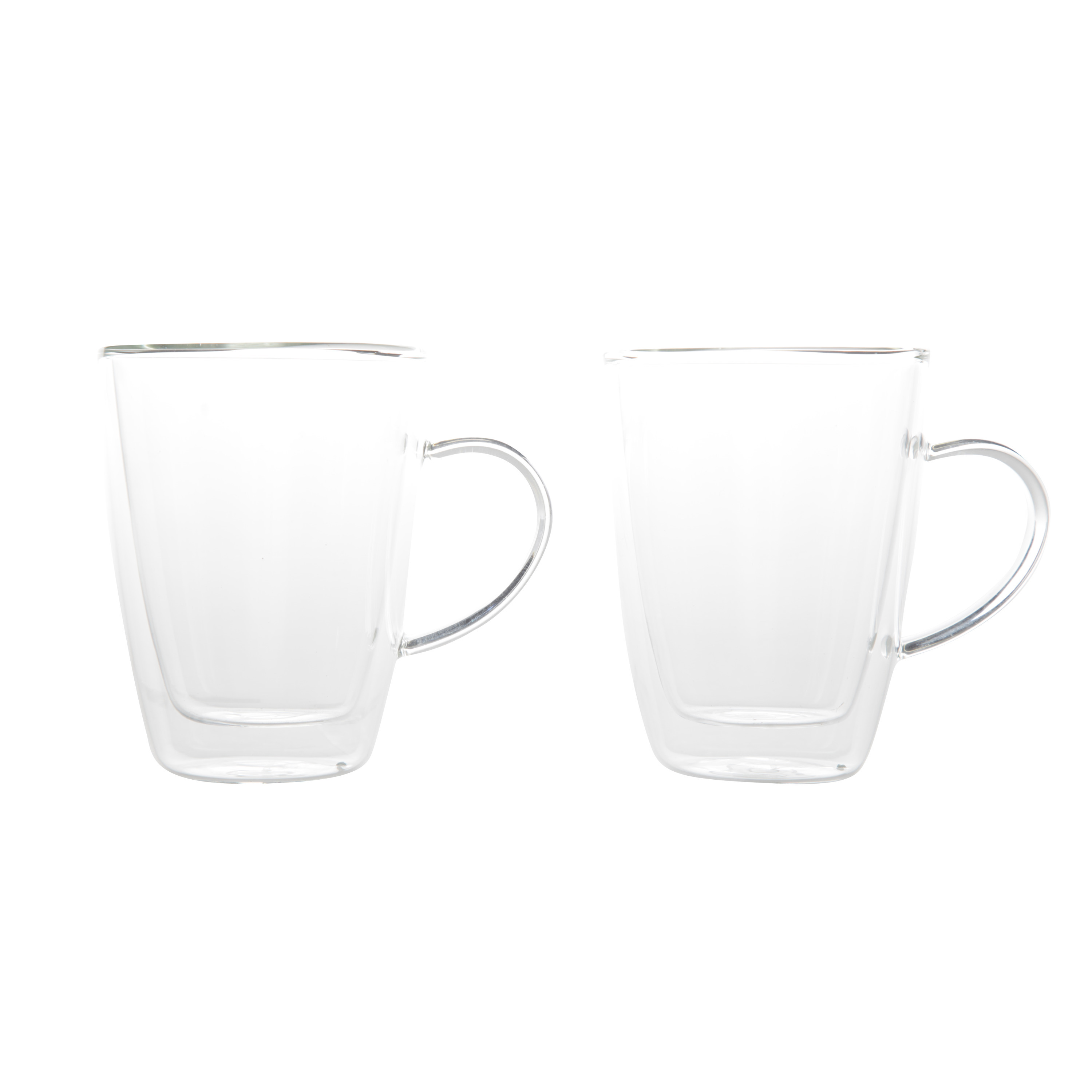 Set van 2x dubbelwandige koffie-thee glazen 250 ml transparant