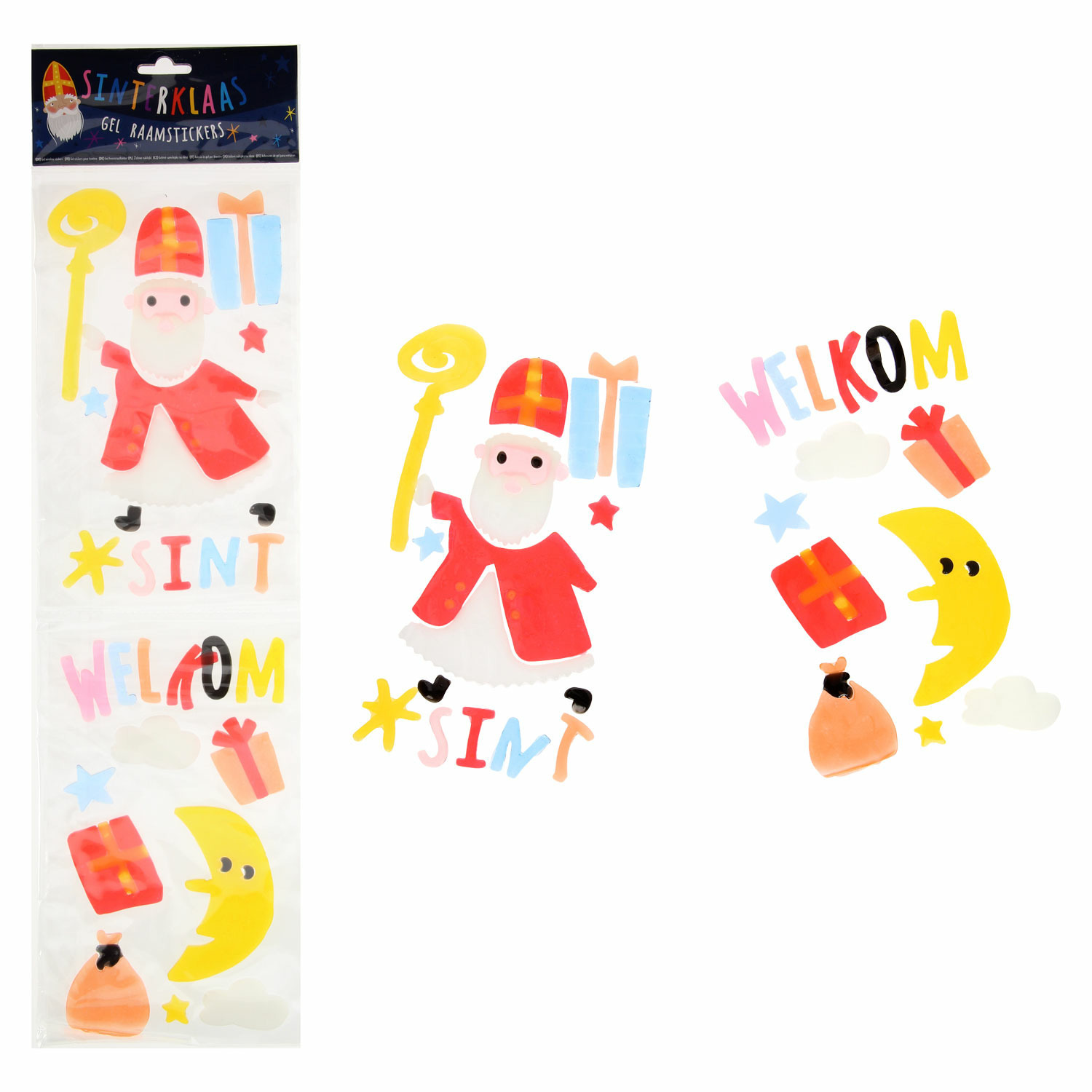 Sinterklaas raamstickers 4 verschillende ontwerpen voor kinderen