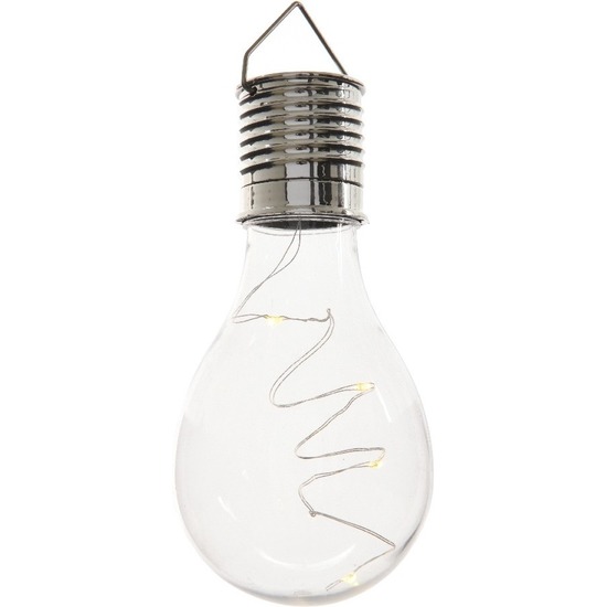 Solar hanglamp lampenbol/peertje - transparant - kunststof - 14 cm