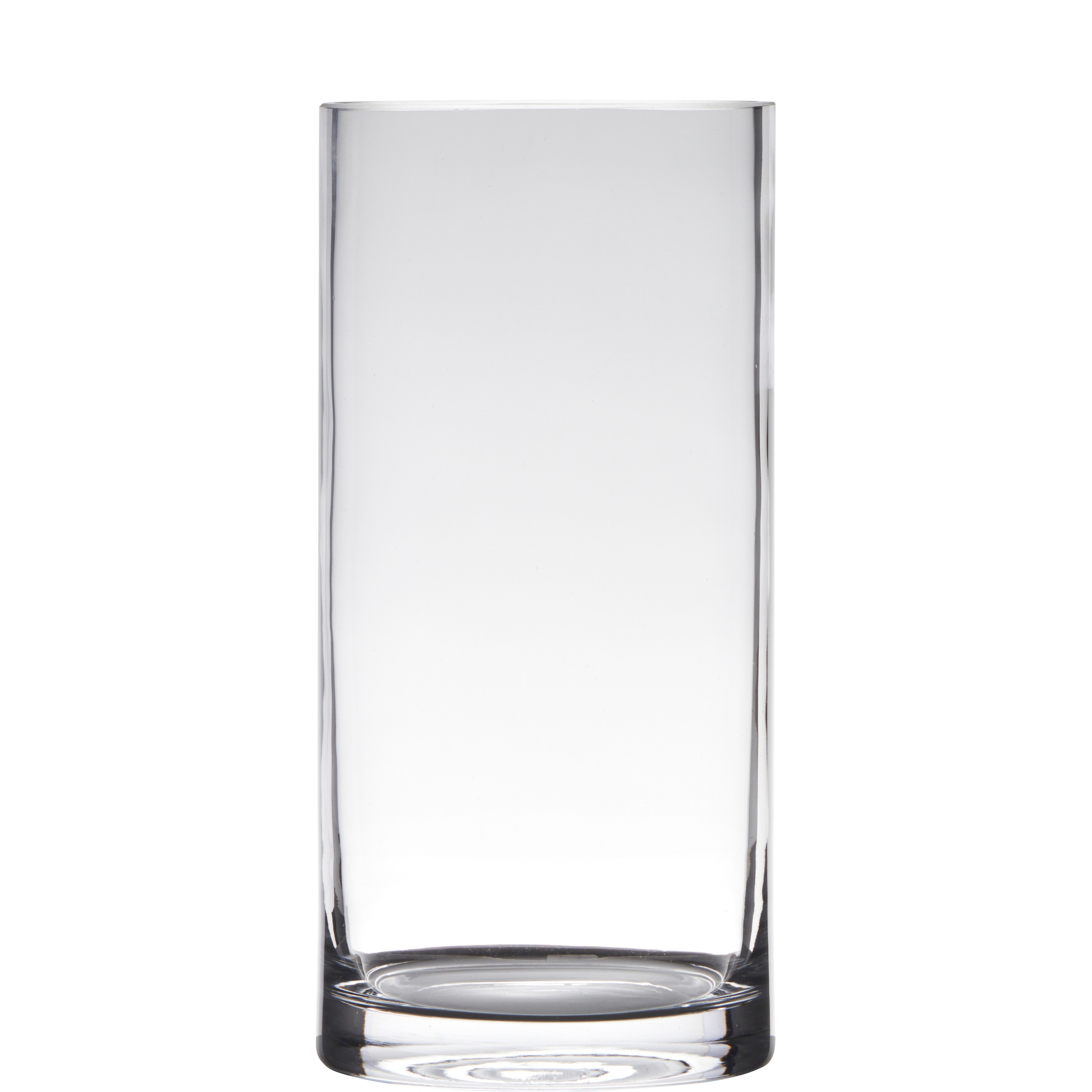 Transparante home-basics cylinder vorm vaas/vazen van glas 35 x 12 cm