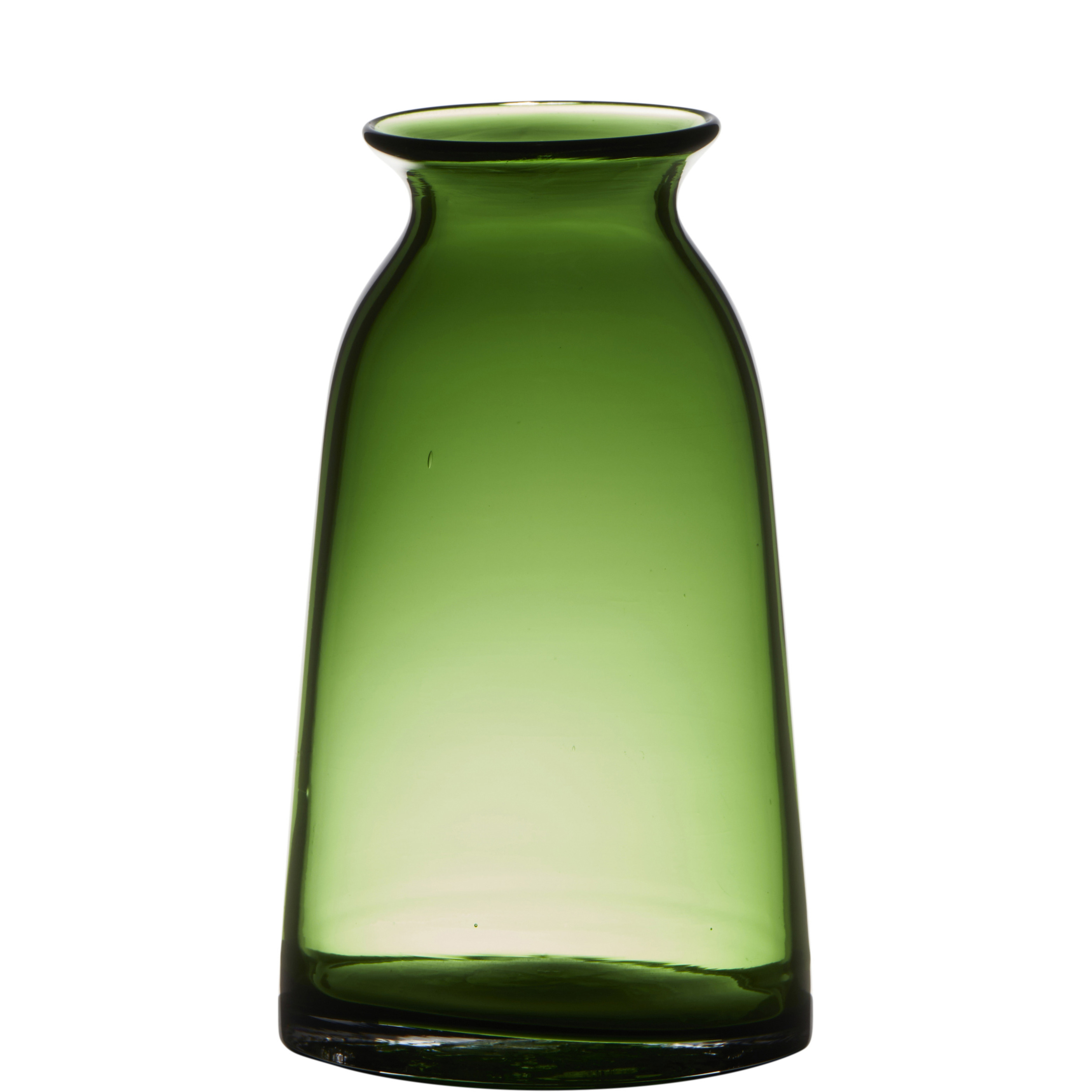 Transparante home-basics groene glazen vaas/vazen 23.5 x 12.5 cm