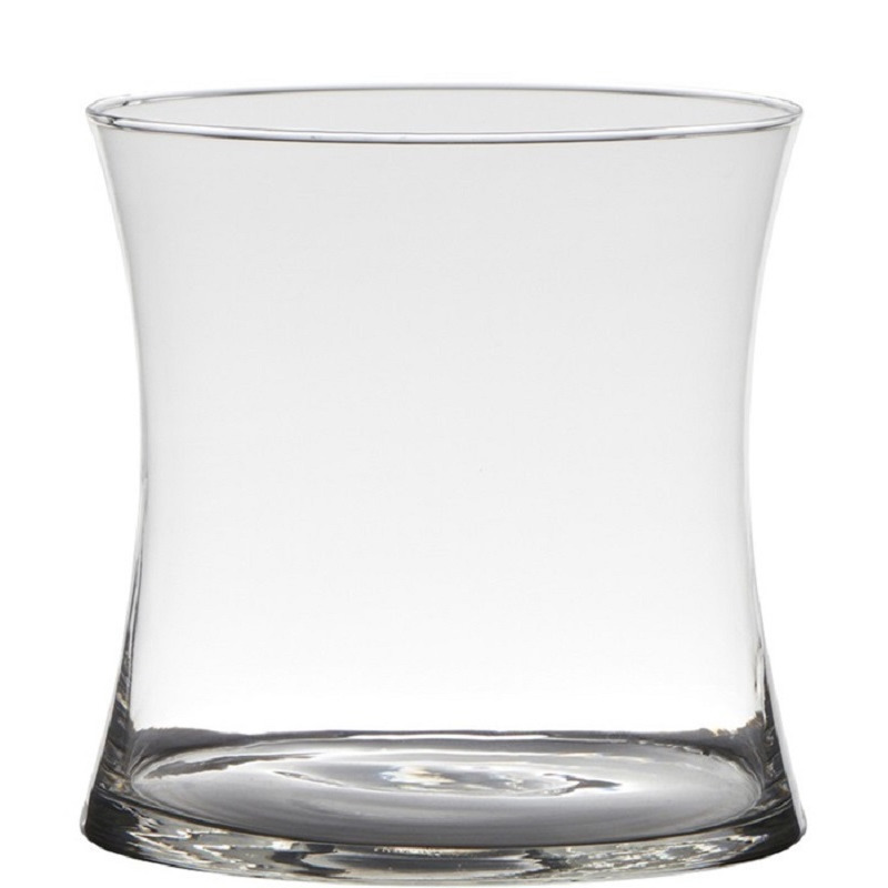 Transparante stijlvolle x-vormige vaas/vazen van glas 15 x 15 cm