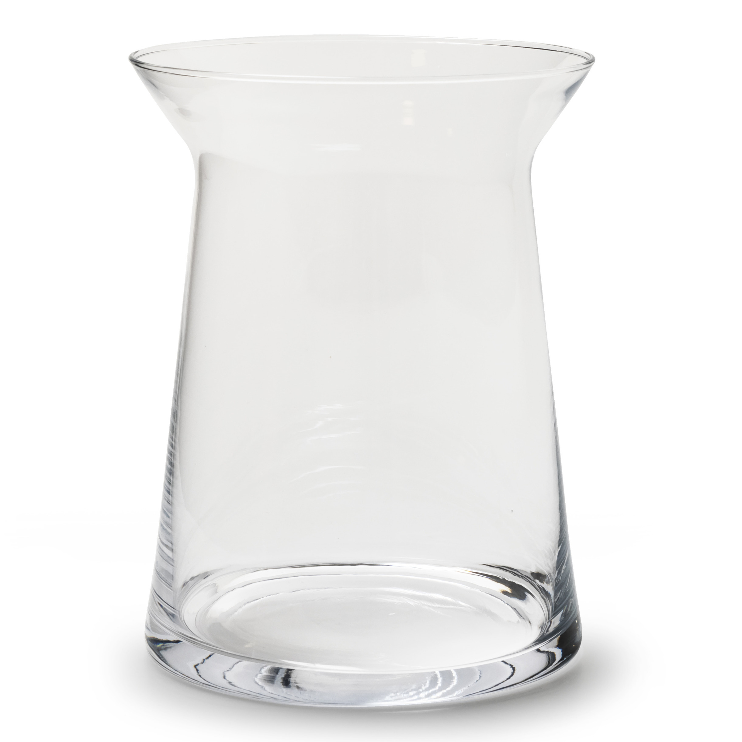 Transparante trechter vaas/vazen van glas 19 x 25 cm
