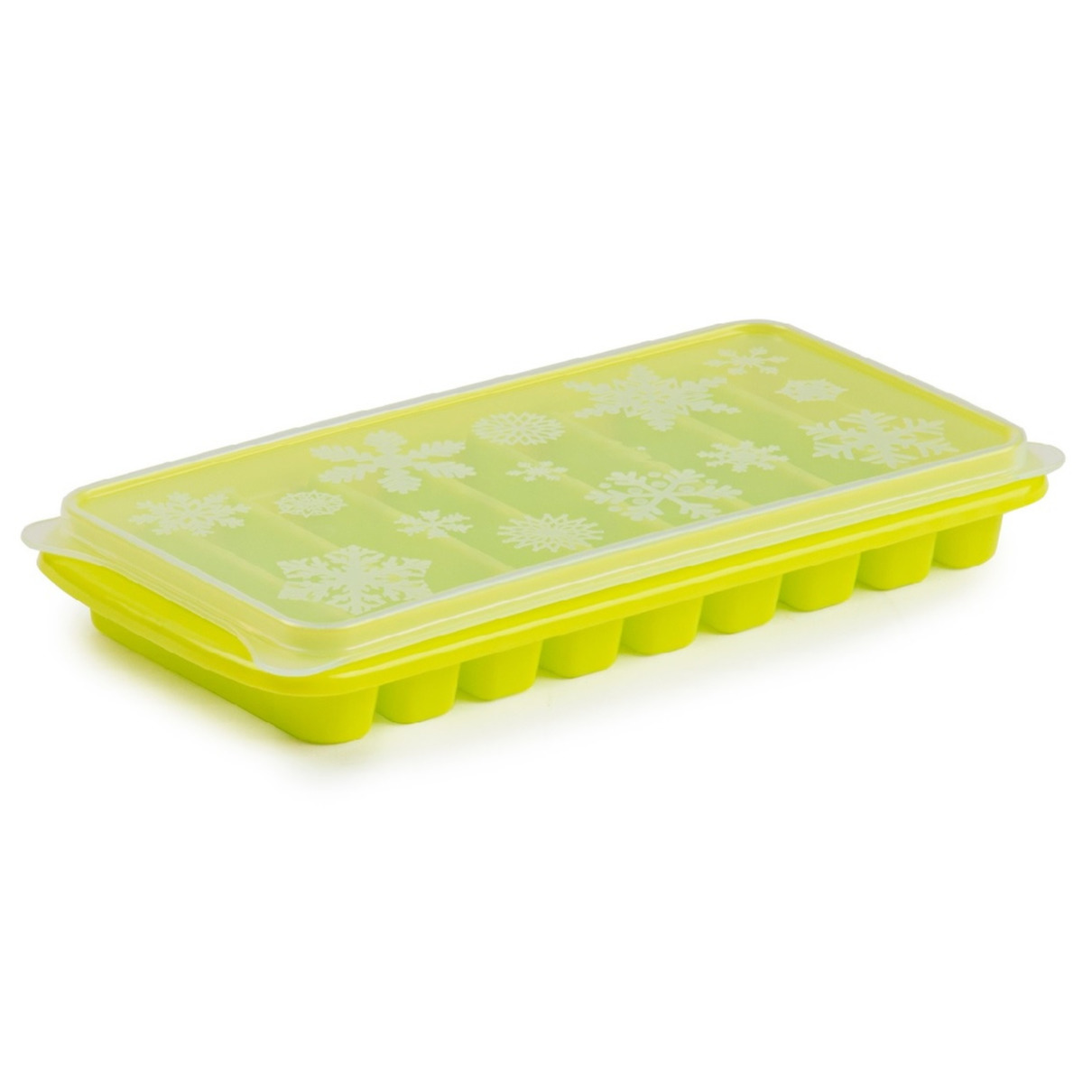 Tray met Flessenhals ijsblokjes/ijsklontjes staafjes vormpjes 10 vakjes kunststof groen