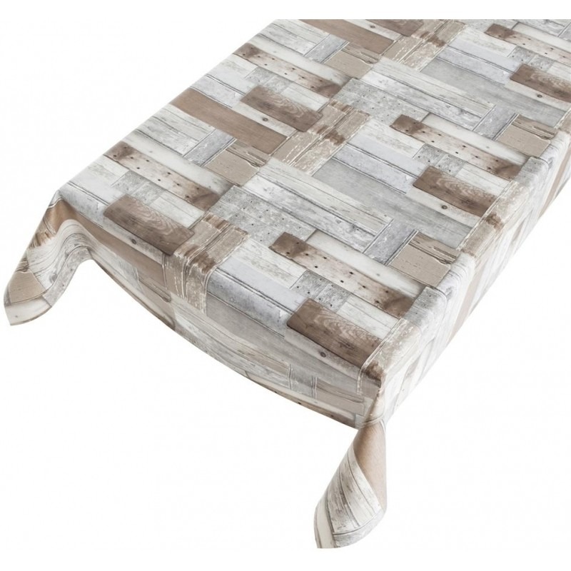 Tuin tafellaken houten planken motief 140 x 170 cm PVC/kunststof