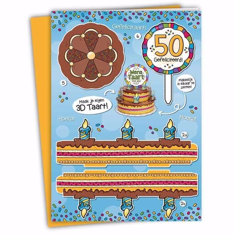 Verjaardag 50 jaar XXL taartkaart