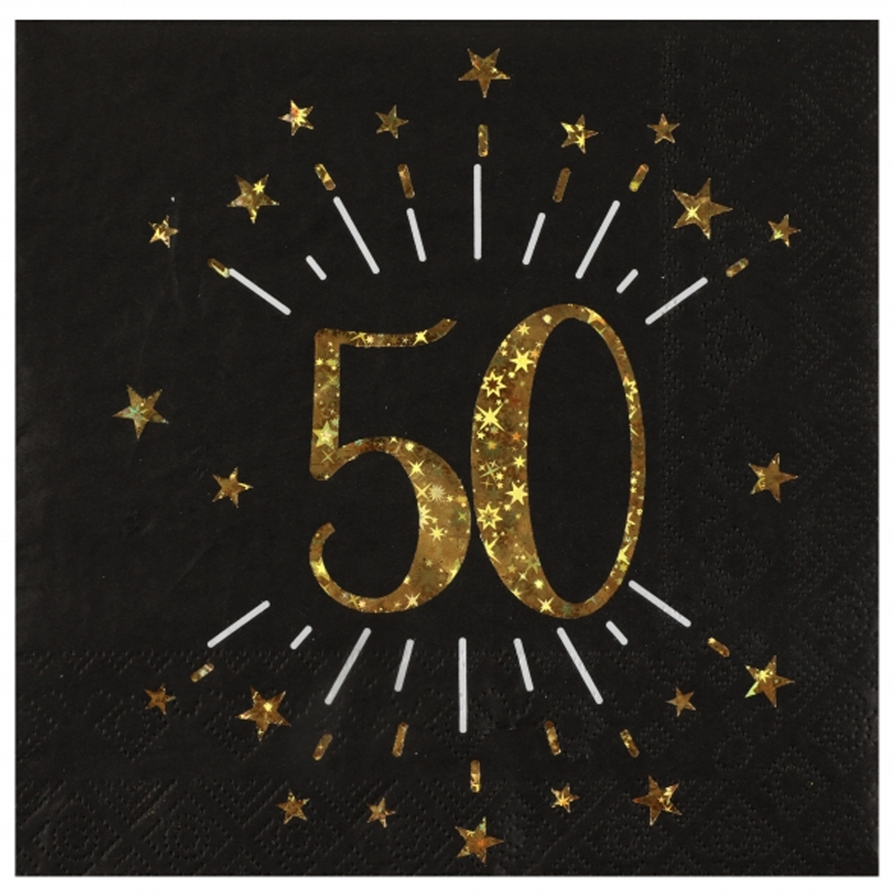 Verjaardag feest servetten leeftijd - 10x - 50 jaar - goud - 33 x 33 cm