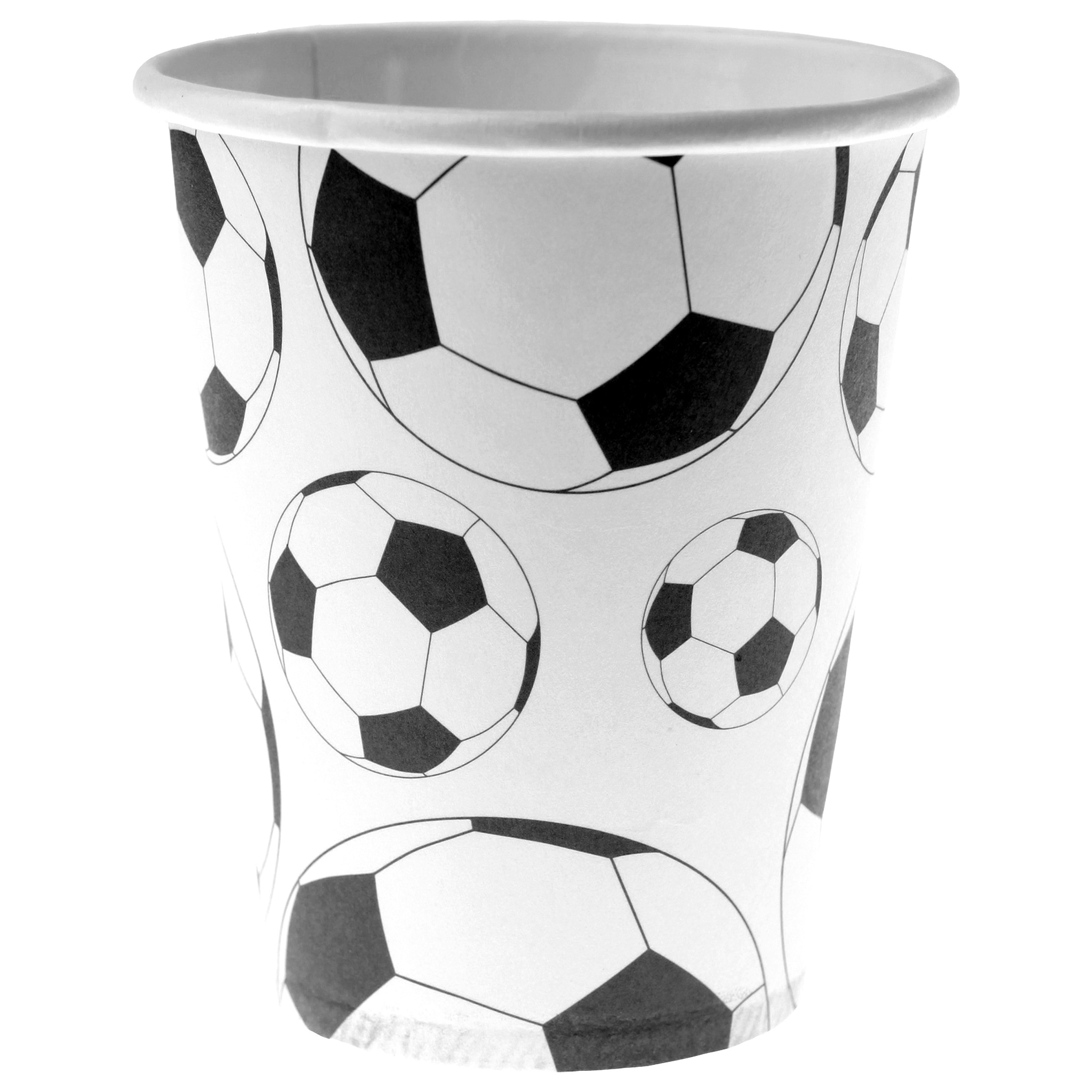 Voetbal thema feest wegwerp bekertjes - 10x stuks - 270 ml - karton - EK/WK themafeest