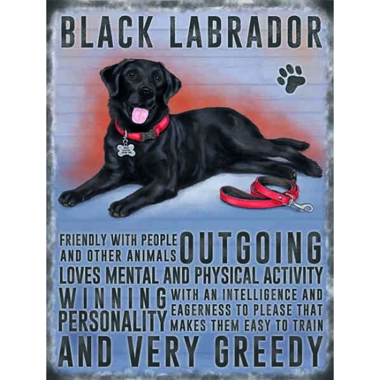 Wand bord zwarte Labrador 30 x 40 cm