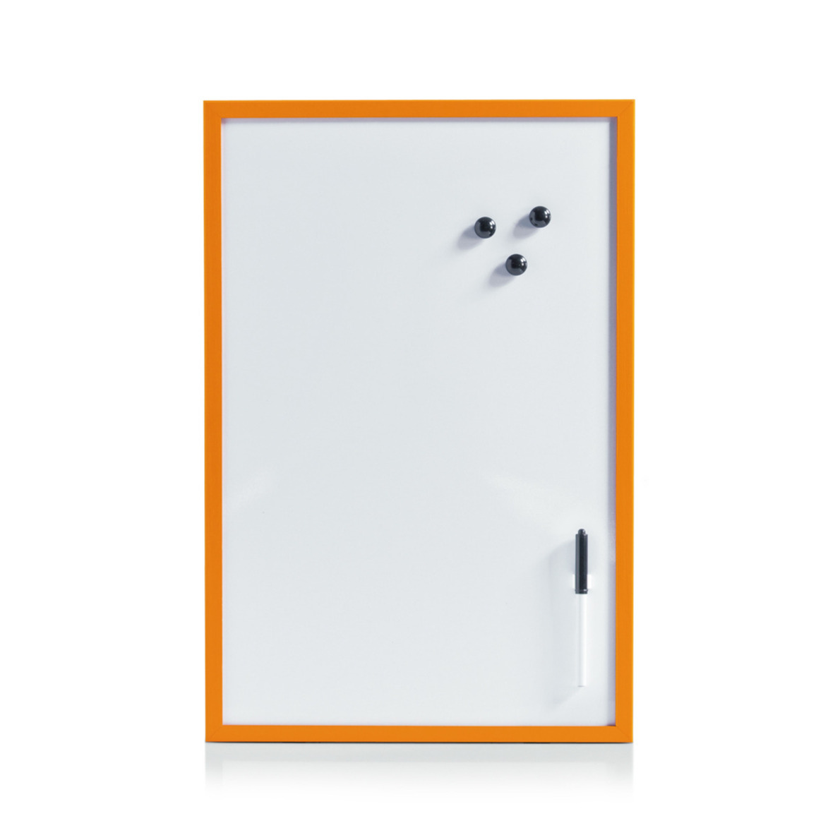 Whiteboard-memobord magnetisch incl. marker en magneten 40 x 60 cm oranje