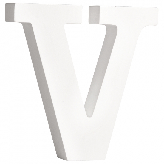 Witte houten letter V