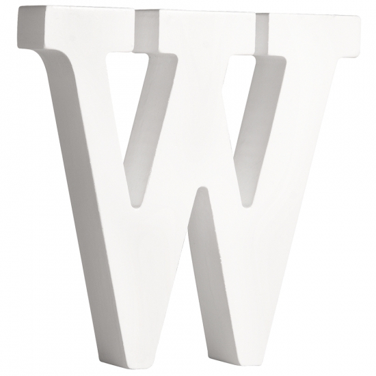 Witte houten letter W