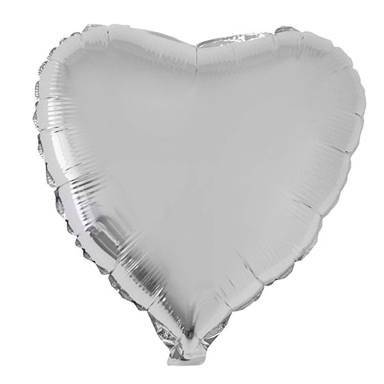 Zilveren hartjes folieballonnen 52 cm