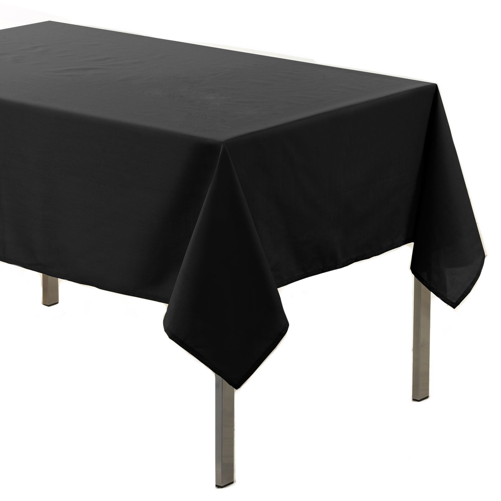 Zwart tafellaken voor binnen 140 x 250 cm polyester stof-textiel