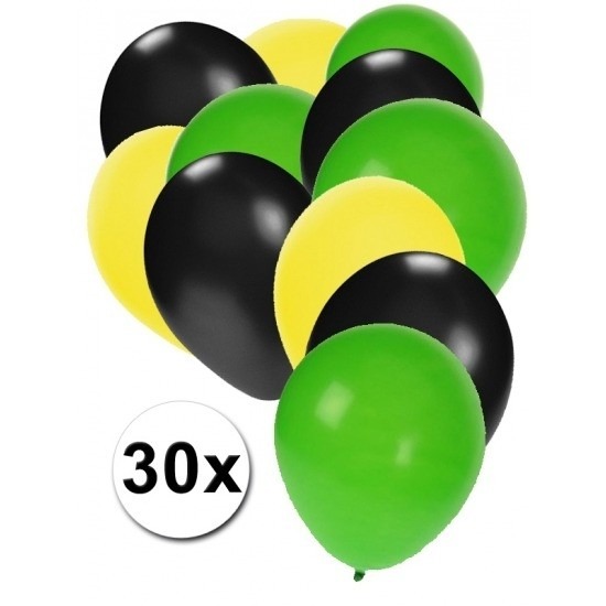 Zwarte-gele-groene ballonnen pakket