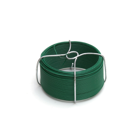 1 roll of binding wire / binding wires galvanized steel sheathed green 1,2 x 50 m
