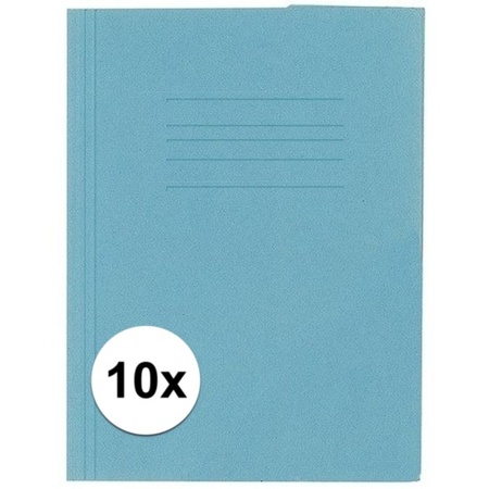 10 stuks opbergmappen folio formaat blauw