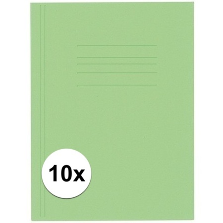 10 stuks opbergmappen folio formaat groen