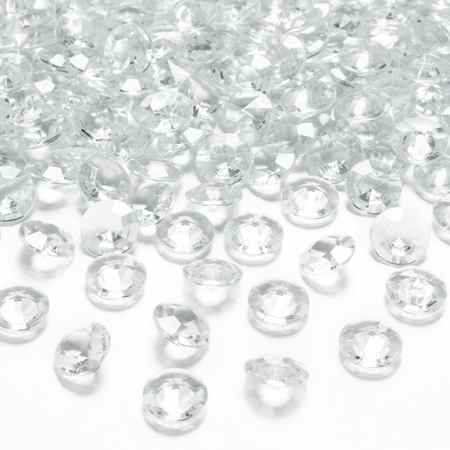 100x Hobby/decoratie transparante diamantjes/steentjes 12 mm/1,2 cm