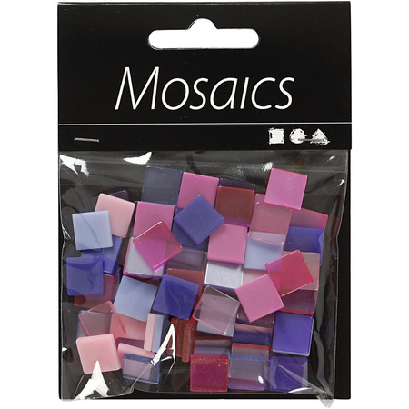 100x Mosaic tiles purple/pink 10 x 10 mm