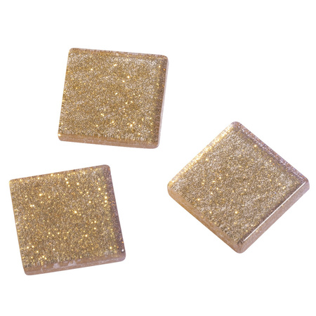 1025x stuks Acryl glitter mozaiek goud 1 cm