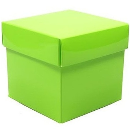 10x Green gift boxes 10 cm square