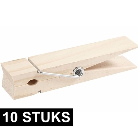 10x XXL houten knijpers 15 cm