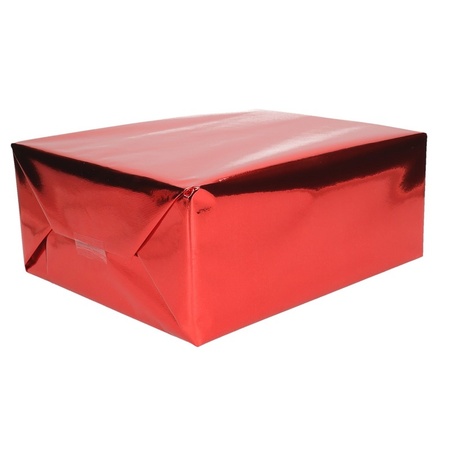 10x Wrapping paper red metallic