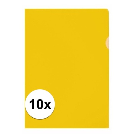 10x Gele dossiermap A4