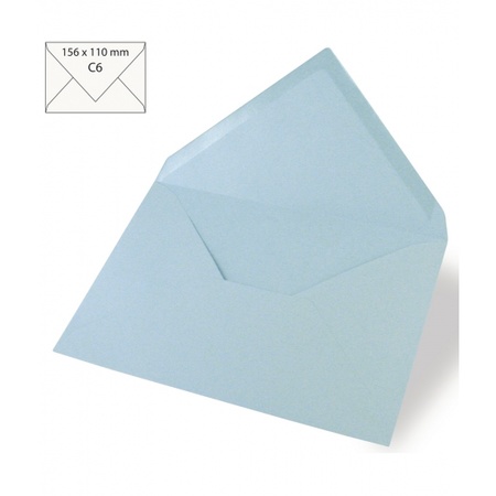 10x lichtblauwe enveloppen voor A6 kaarten