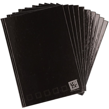 10x Luxury black notebook lined A5 format