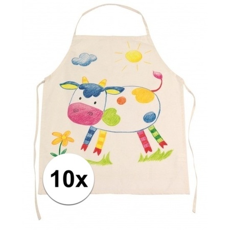 10x Unprinted apron