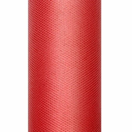 10x Rol tule stof rood 15 cm breed