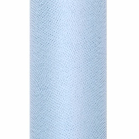 10x Rollen tule stof lichtblauw 15 cm breed
