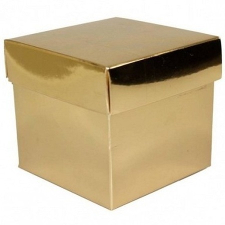10x Vierkante gouden kadootjes/cadeautjes 10 cm