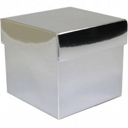 10x Silver gift boxes 10 cm square