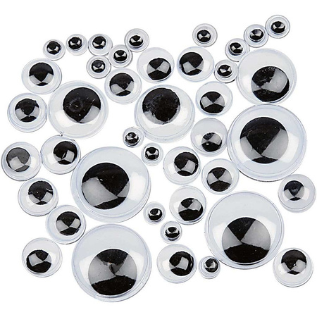 1100x Wiebel oogjes/googly eyes 4-20 mm