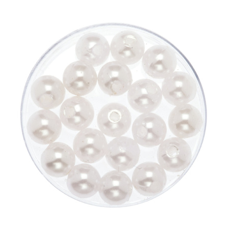 120x pieces jewelry making beads white 8 mm