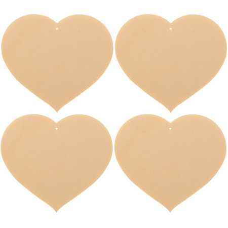 12x Wooden hearts 8 x 7 cm hobby/craft material