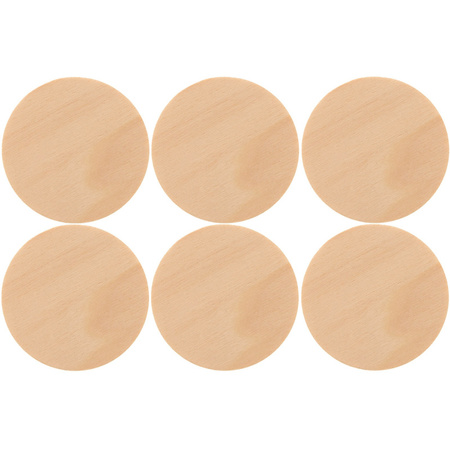 12x Wooden circles 6 cm hobby/craft material