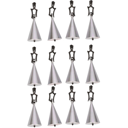 12x Tablecloth weights silver cones 5 cm