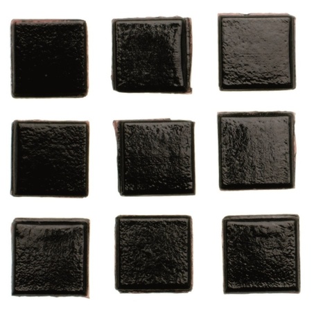 140x pieces square mozaiek stones black 1 x 1 cm