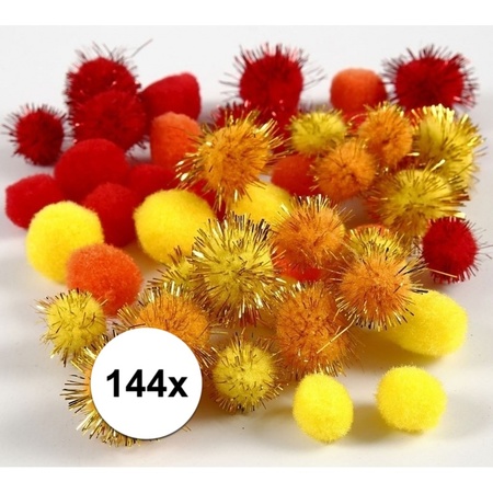 Multi kleur decoratieve pompons 15-20 mm